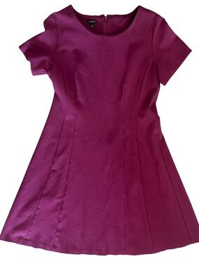 Talbots Women’s Short Sleeve Fit & Flare Dress - Magenta